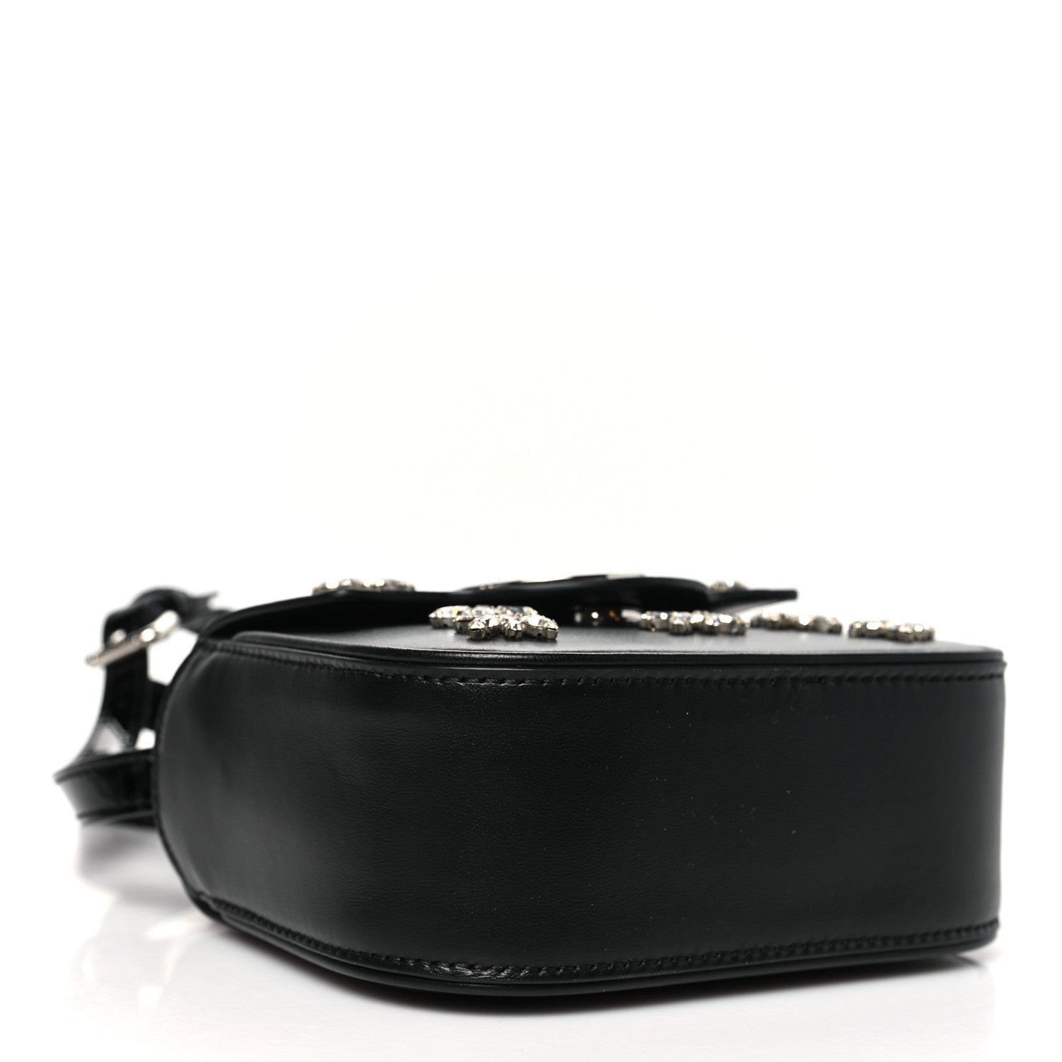 Versace Calfskin Crystal Embellished Mini La Medusa Bag Black 4 of 7