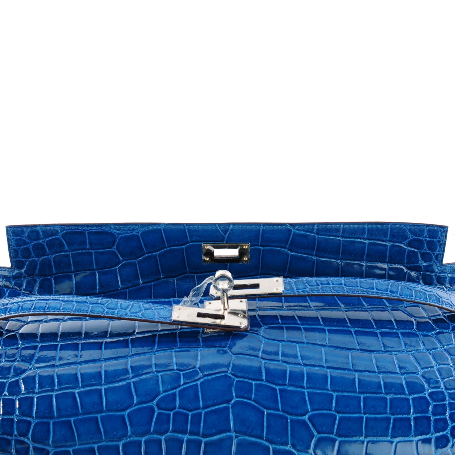 Hermes Shiny Niloticus Crocodile Kelly Cut Pochette Mykonos 12 of 19