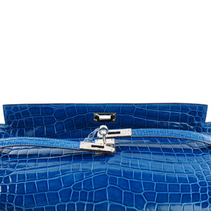 Hermes Shiny Niloticus Crocodile Kelly Cut Pochette Mykonos 12 of 19