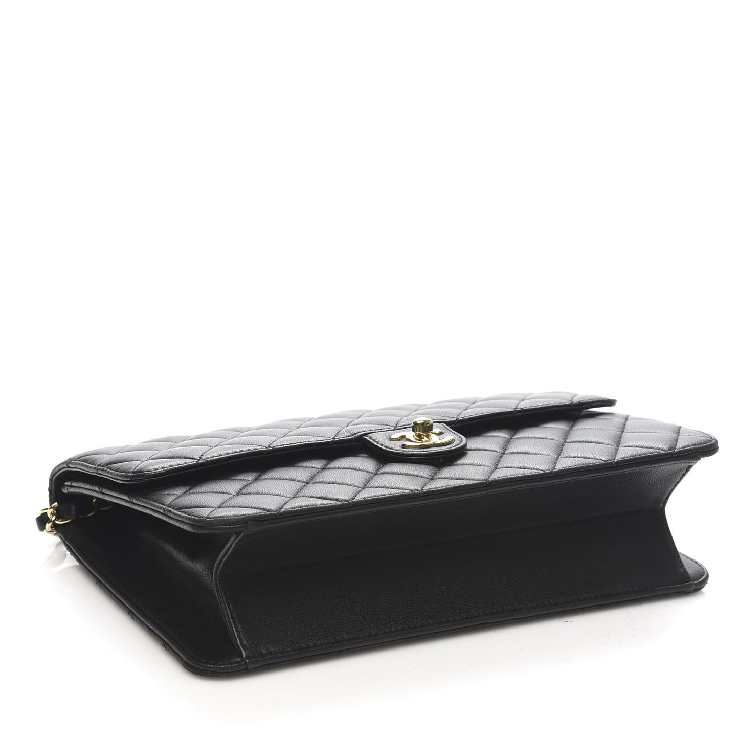 Lambskin Quilted Medium Single Flap Black