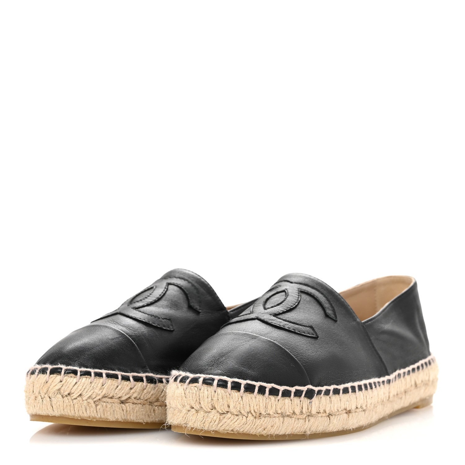Chanel Lambskin CC Espadrilles 38 Black 4 of 7