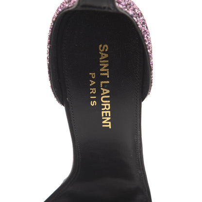 Saint Laurent Glitter Amber 105 Ankle Strap Sandals 38.5 Pink 6 of 8