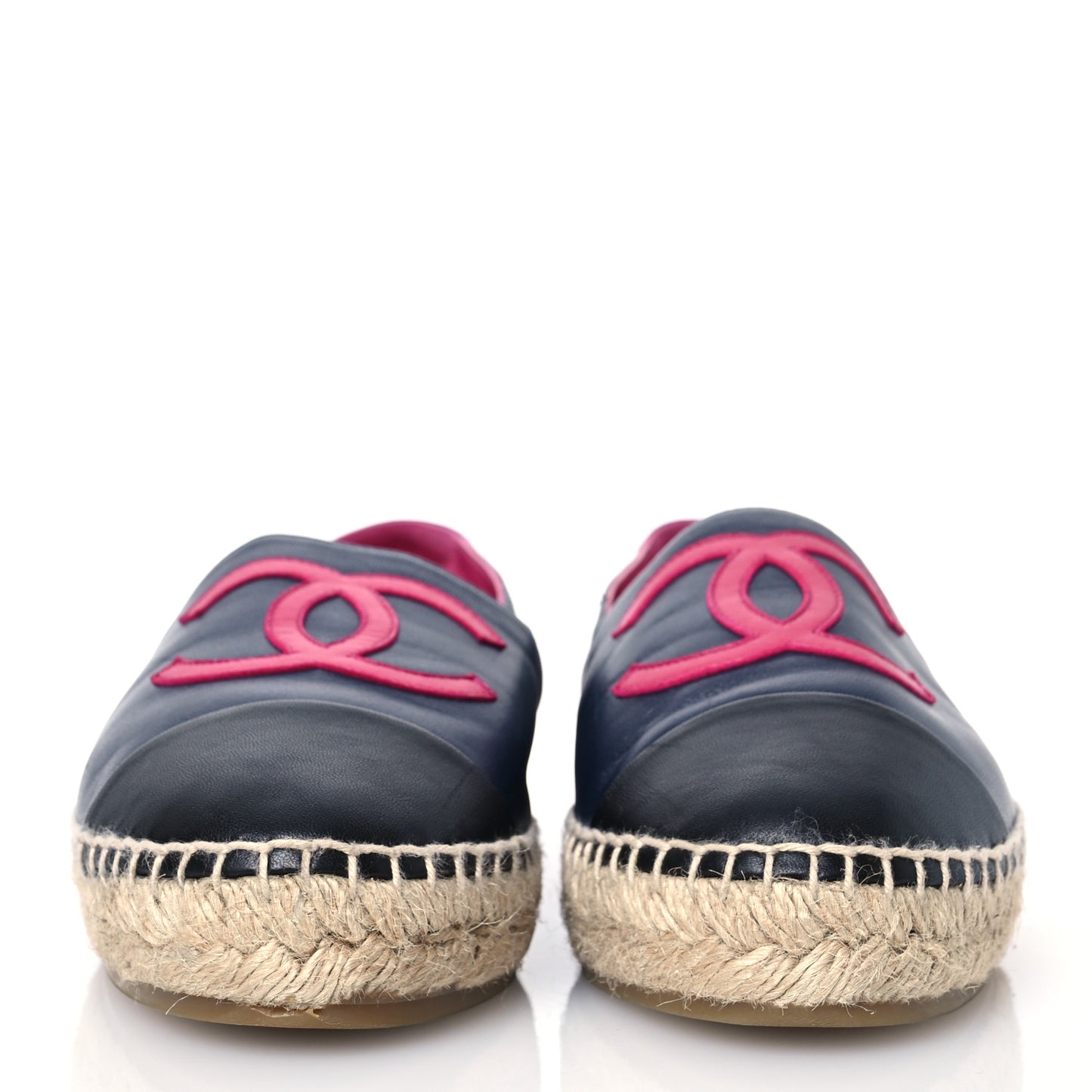 Lambskin CC Espadrilles 38 Navy Fuchsia Black