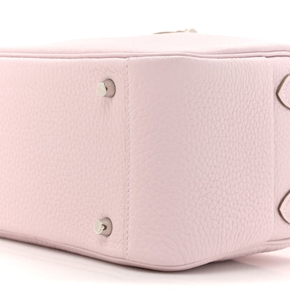 Hermes Taurillon Clemence Verso Mini Lindy 20 Mauve Pale Mushroom 9 of 11