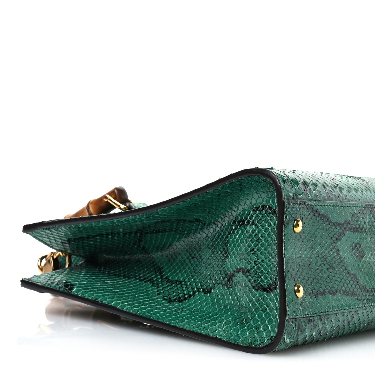 Snakeskin Small Diana Tote Bag Green