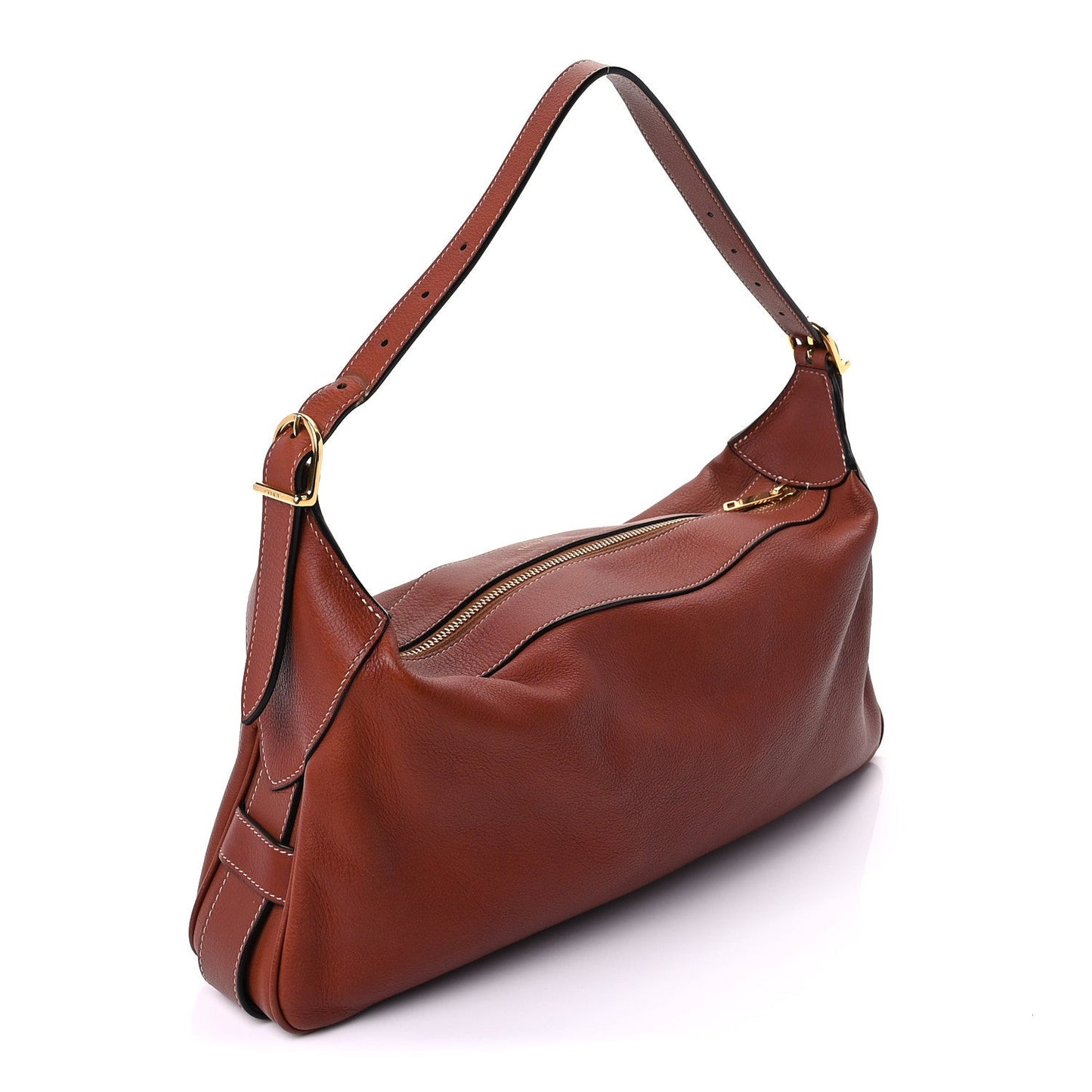Supple Calfskin Medium Romy Shoulder Bag Tan
