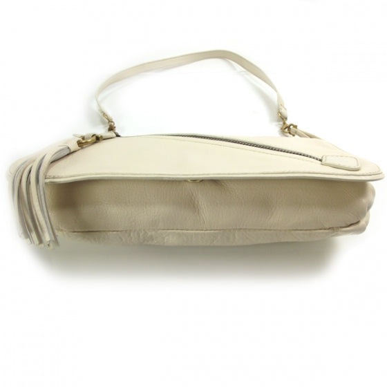 FASHIONPHILE SALVATOREFERRAGAMOLeatherTasselShoulderBagIvory 4 of 10