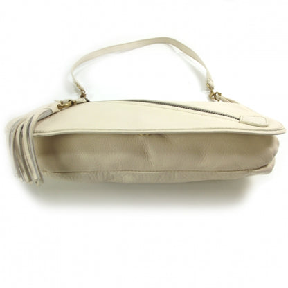 FASHIONPHILE SALVATOREFERRAGAMOLeatherTasselShoulderBagIvory 4 of 10