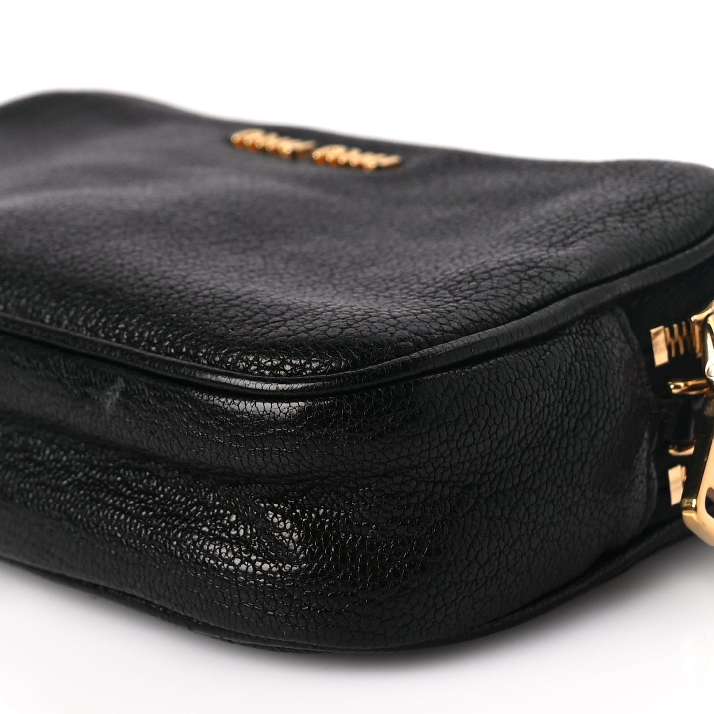 Goatskin Madras Double Zip Pochette Clutch Black