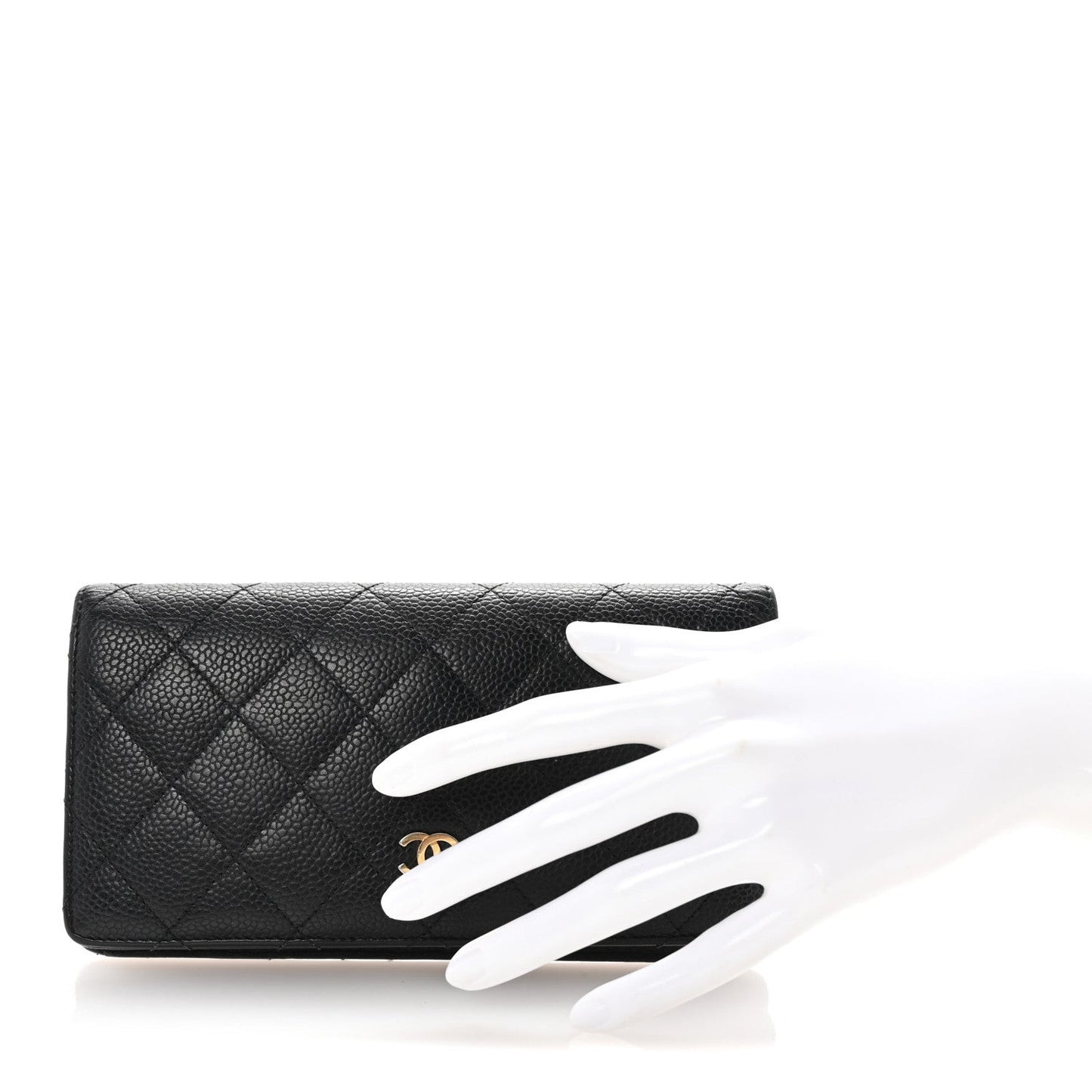 Caviar Quilted Yen Wallet Black