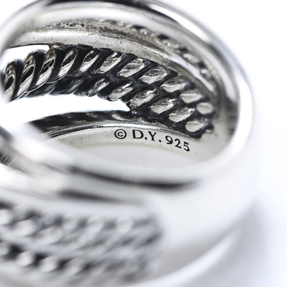 David Yurman Sterling Silver 15mm Narrow Crossover Cable Ring 50 5.25 5 of 5