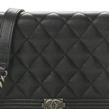 Chanel Caviar Quilted Boy Wallet On Chain WOC Black 8 of 11