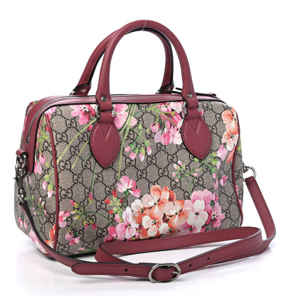 Gucci GG Supreme Monogram Blooms Small Boston Beige Multicolor Dry Rose 2 of 8