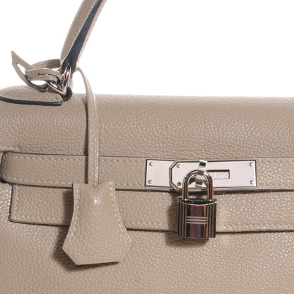 Hermes Taurillon Clemence Kelly Retourne 28 Gris Tourterelle 6 of 10