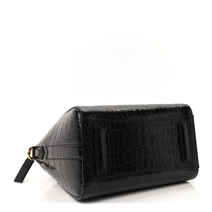 Givenchy Calfskin Crocodile Embossed Mini Antigona Black 3 of 8