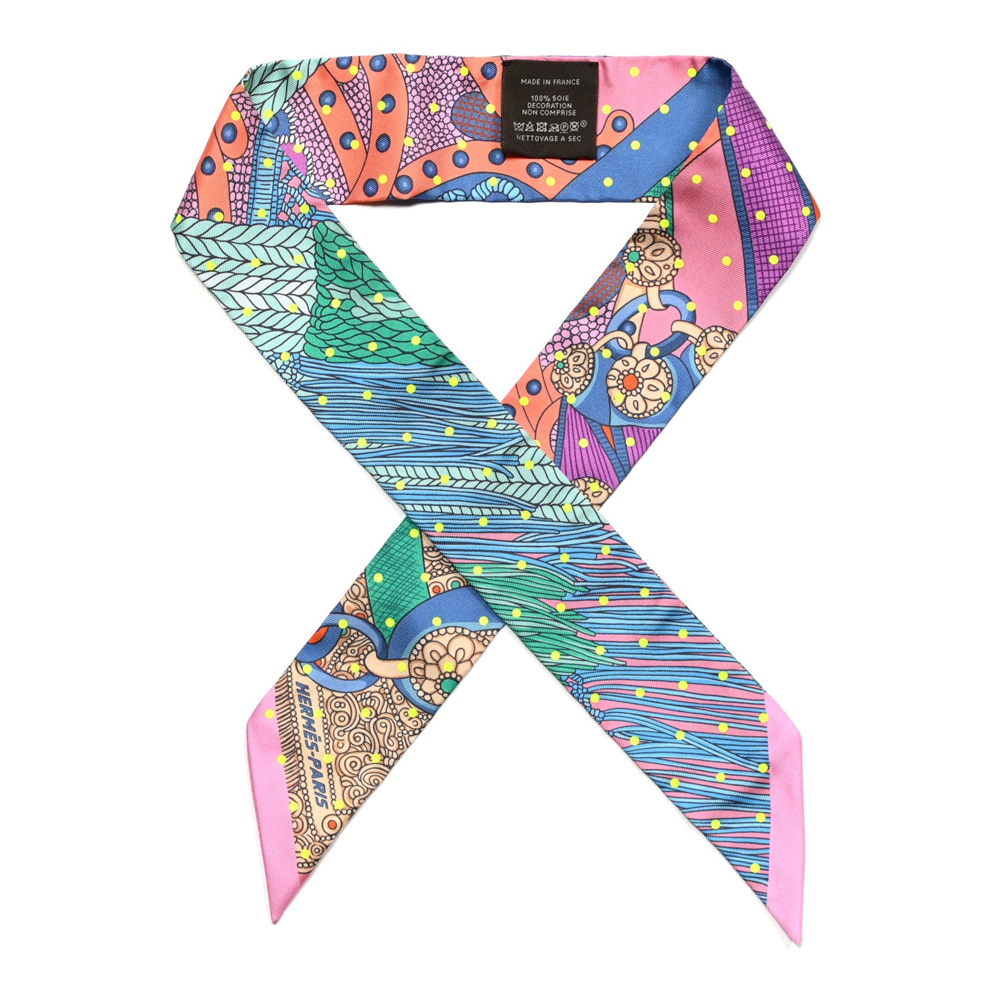 Silk Selle de Dignitaire Plumetis Twilly Rose Saumon Vert