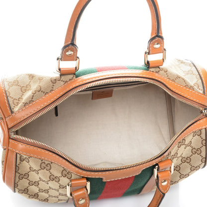 Gucci Monogram Vintage Web Medium Boston Tobacco 5 of 7