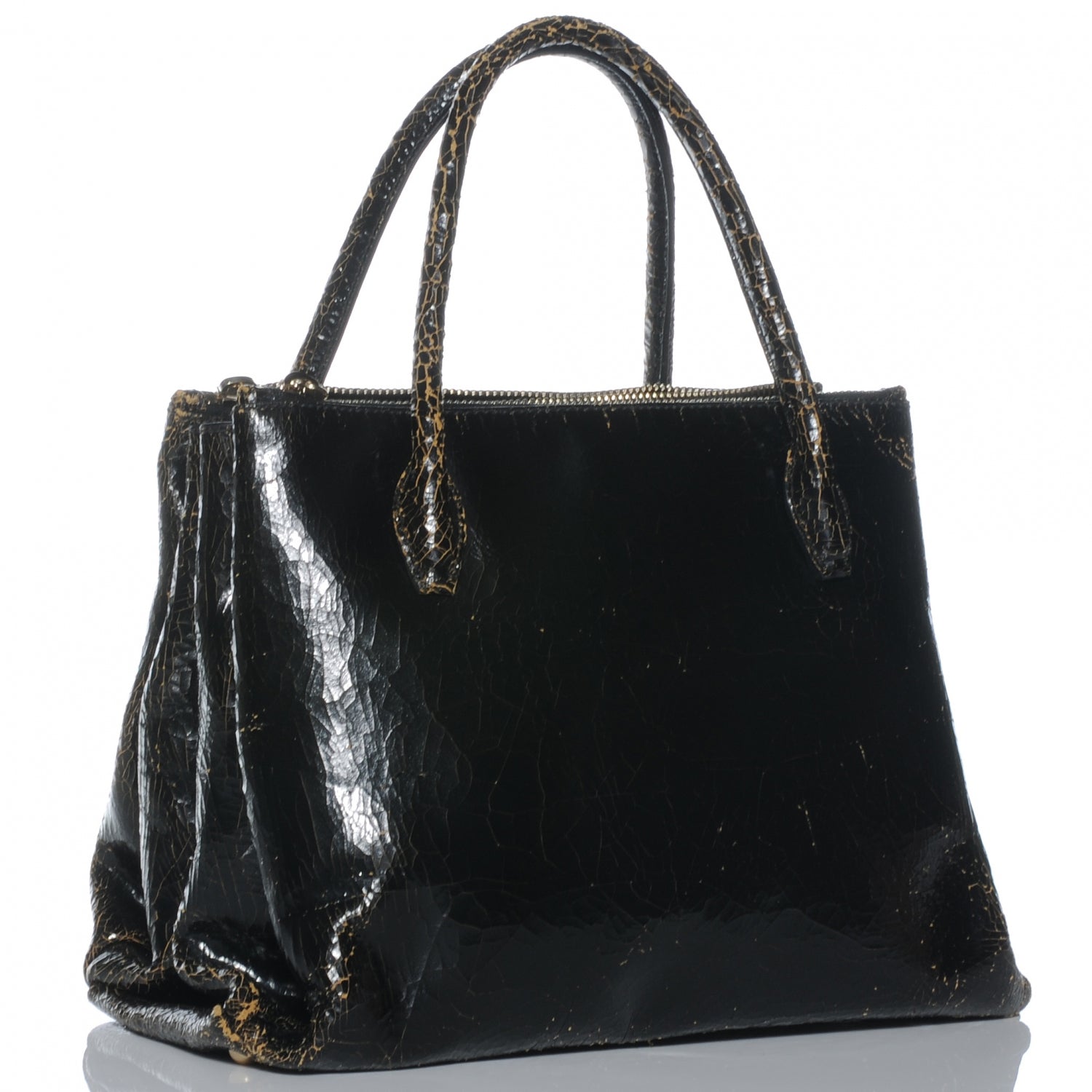 Miu Miu Leather Craquele Handbag Black 3 of 8