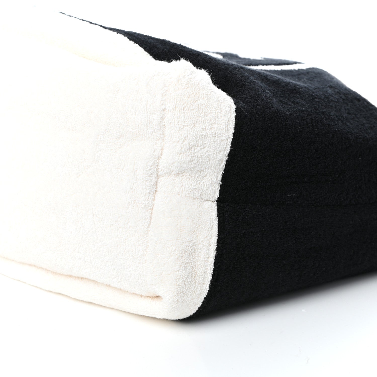 Chanel Terry Cotton CC Beach Tote Towel Set Black White 11 of 11