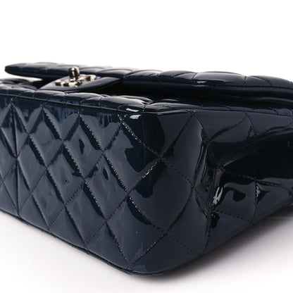 Chanel Patent Quilted Jumbo Double Flap Navy 9 of 9