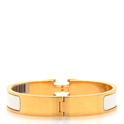 Hermes Enamel Narrow Clic Clac H Bracelet GM White 3 of 5