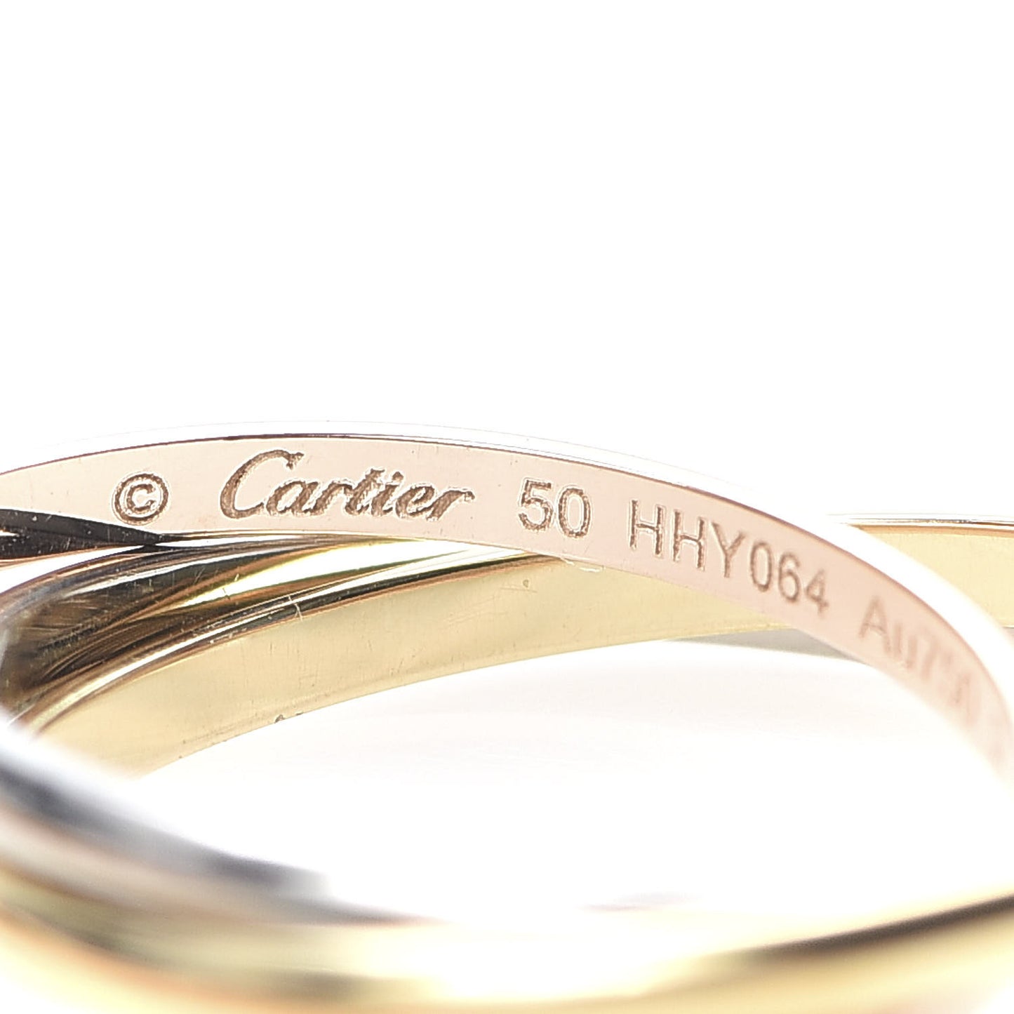 18K Pink Yellow White Gold Extra Small Trinity Ring 50 5.25