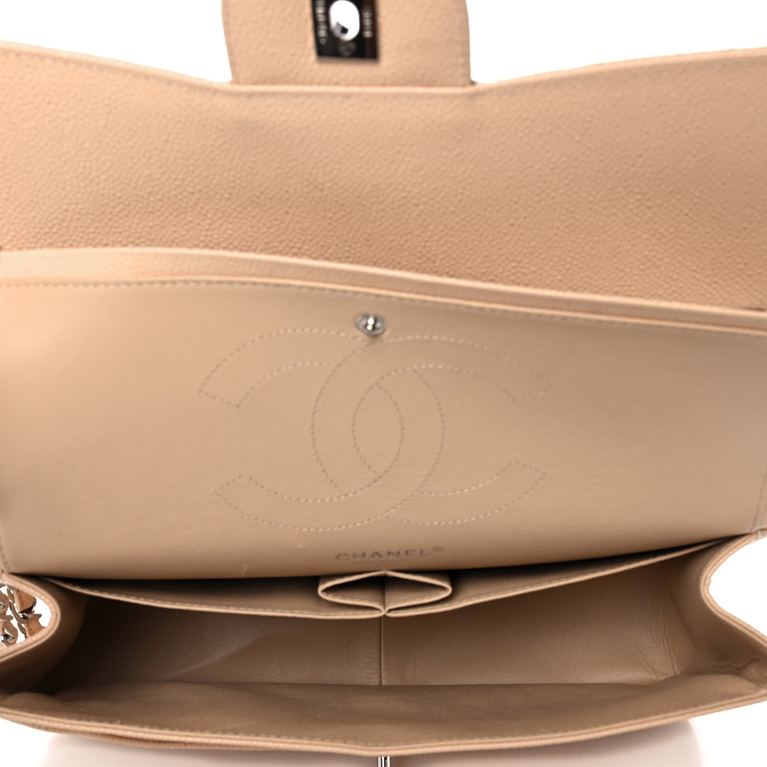 Chanel Caviar Quilted Jumbo Double Flap Beige 5 of 14