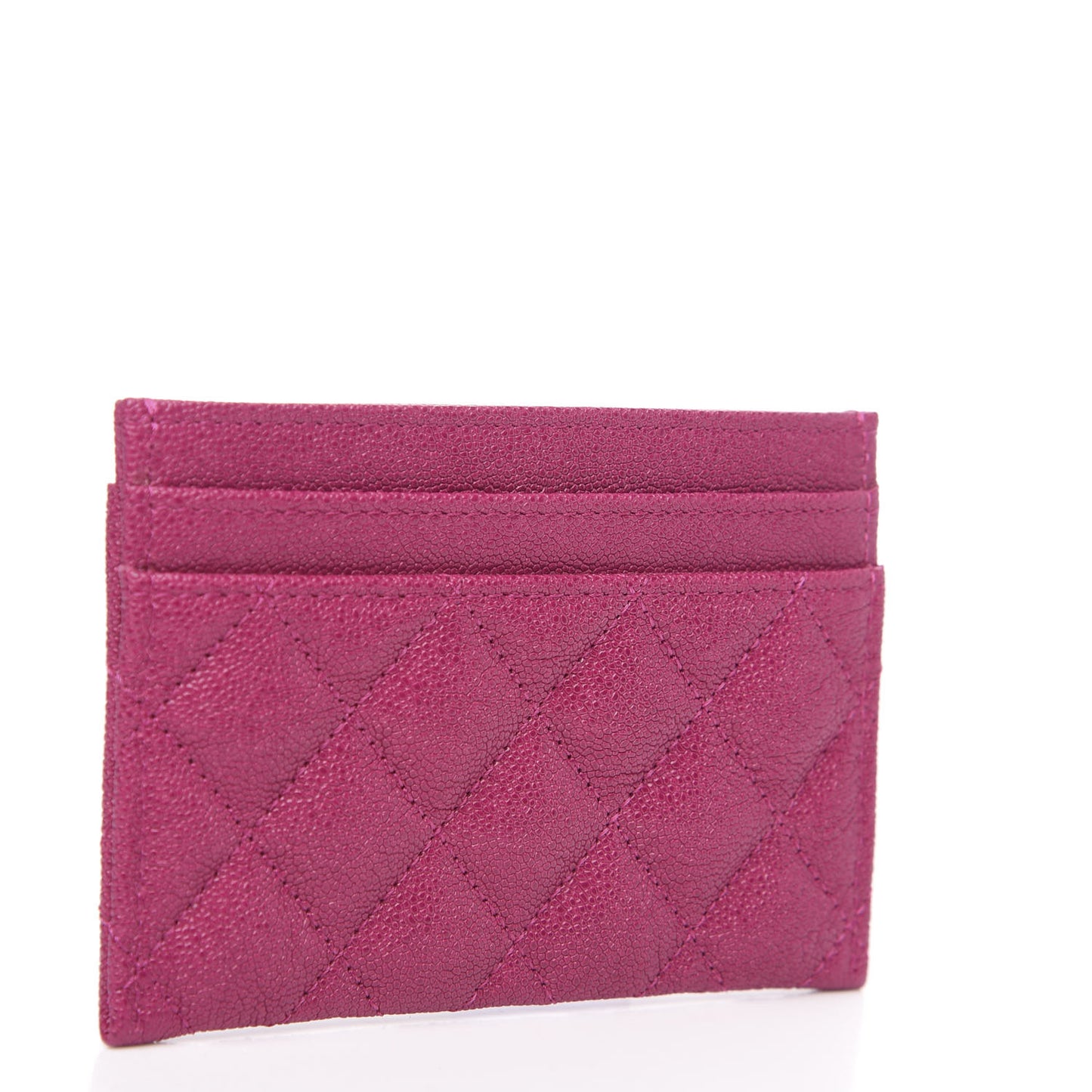 Caviar Quilted Boy Card Holder Fuchsia