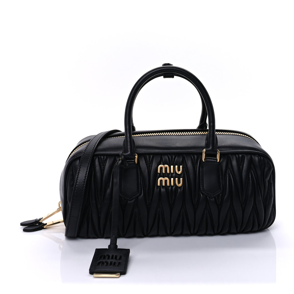 Miu Miu Suede Matelasse Large Arcadie Top Handle Bag Whiskey 1 of 8