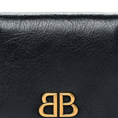 Balenciaga Arena Calfskin Monaco Logo Wallet Black 2 of 7
