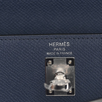 Hermes Epsom Tri-Color Kelly Sellier 25 Bleu Abysse Bleu Tie Gris Pantin 4 of 8