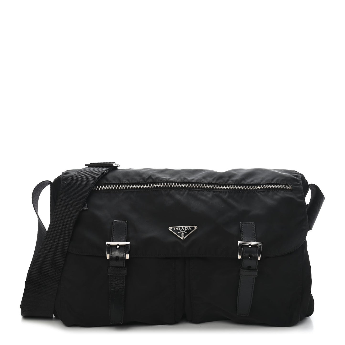 Nylon Vela Messenger Bag Black