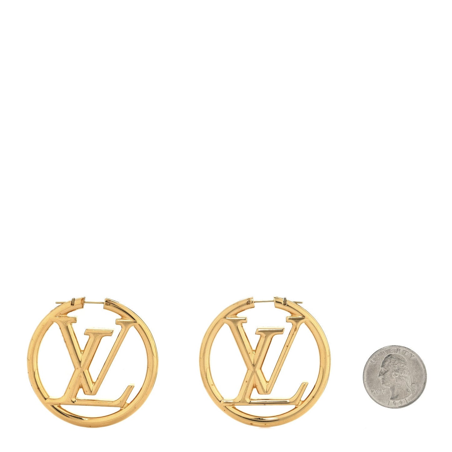 Metal Louise Hoop Earrings Gold