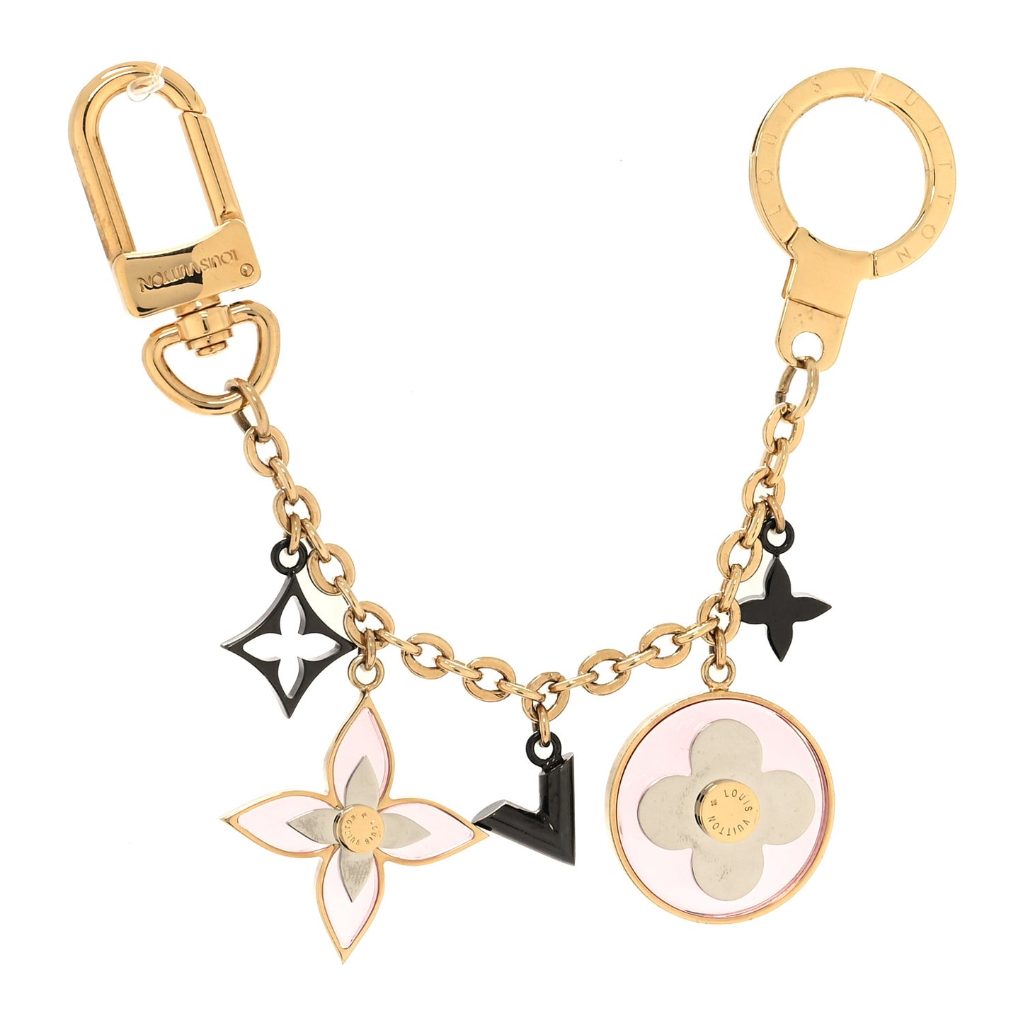 Blooming Flowers Bag Charm Chain Pink