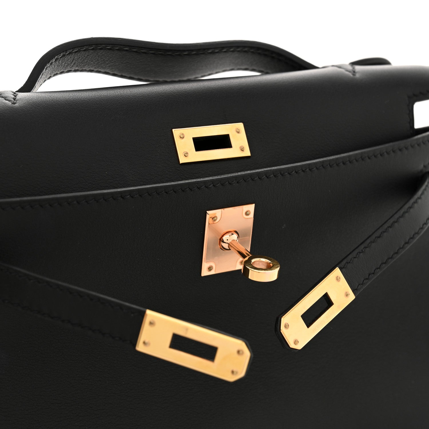 Hermes Swift Kelly Pochette Clutch Black 12 of 13