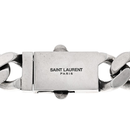 Saint Laurent Metal Curb Chain Necklace Oxidized Silver 4 of 4