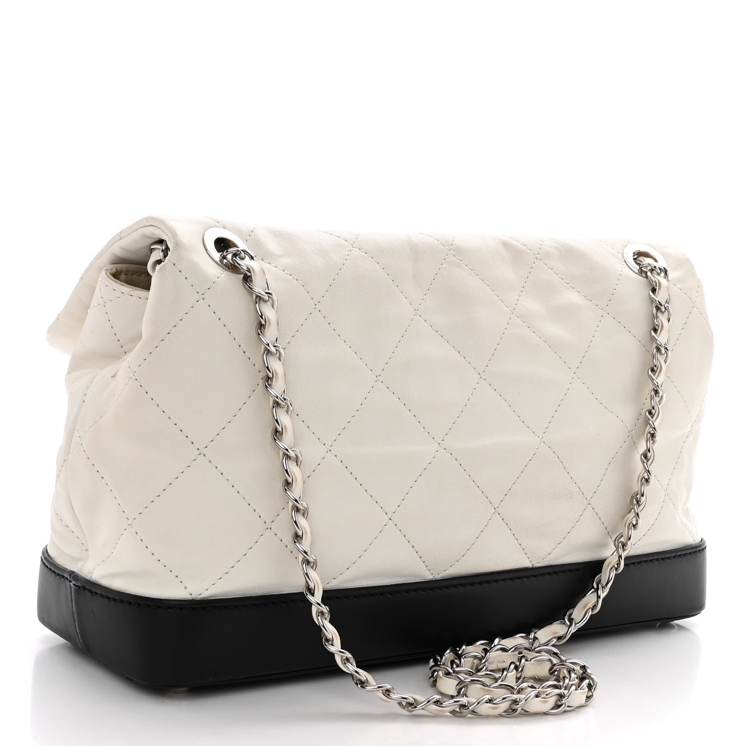 Chanel Calfskin Quilted VIP Flap White Black 3 of 16