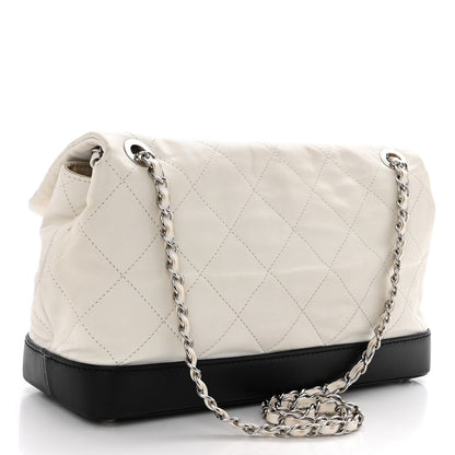 Chanel Calfskin Quilted VIP Flap White Black 3 of 16