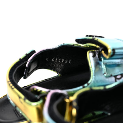 Chanel Laminated Lambskin Printed CC Dad Sandals 38 Multicolor 8 of 8