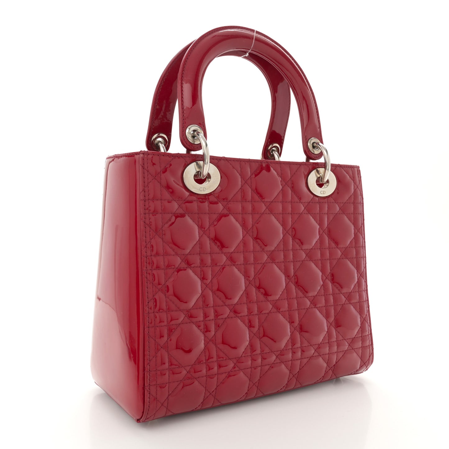 Patent Cannage Medium Lady Dior Red