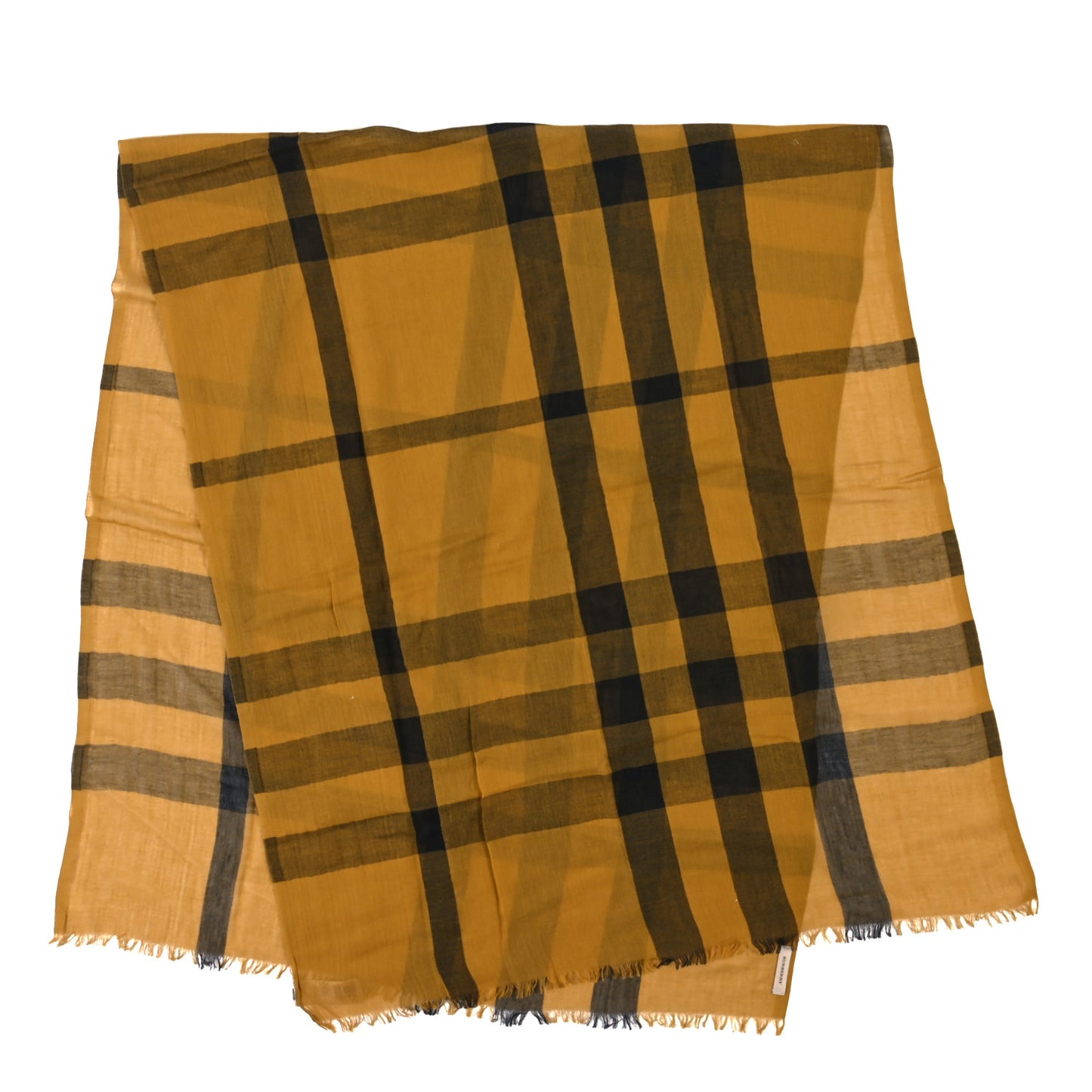 Linen Cotton Mega Check Scarf Yellow