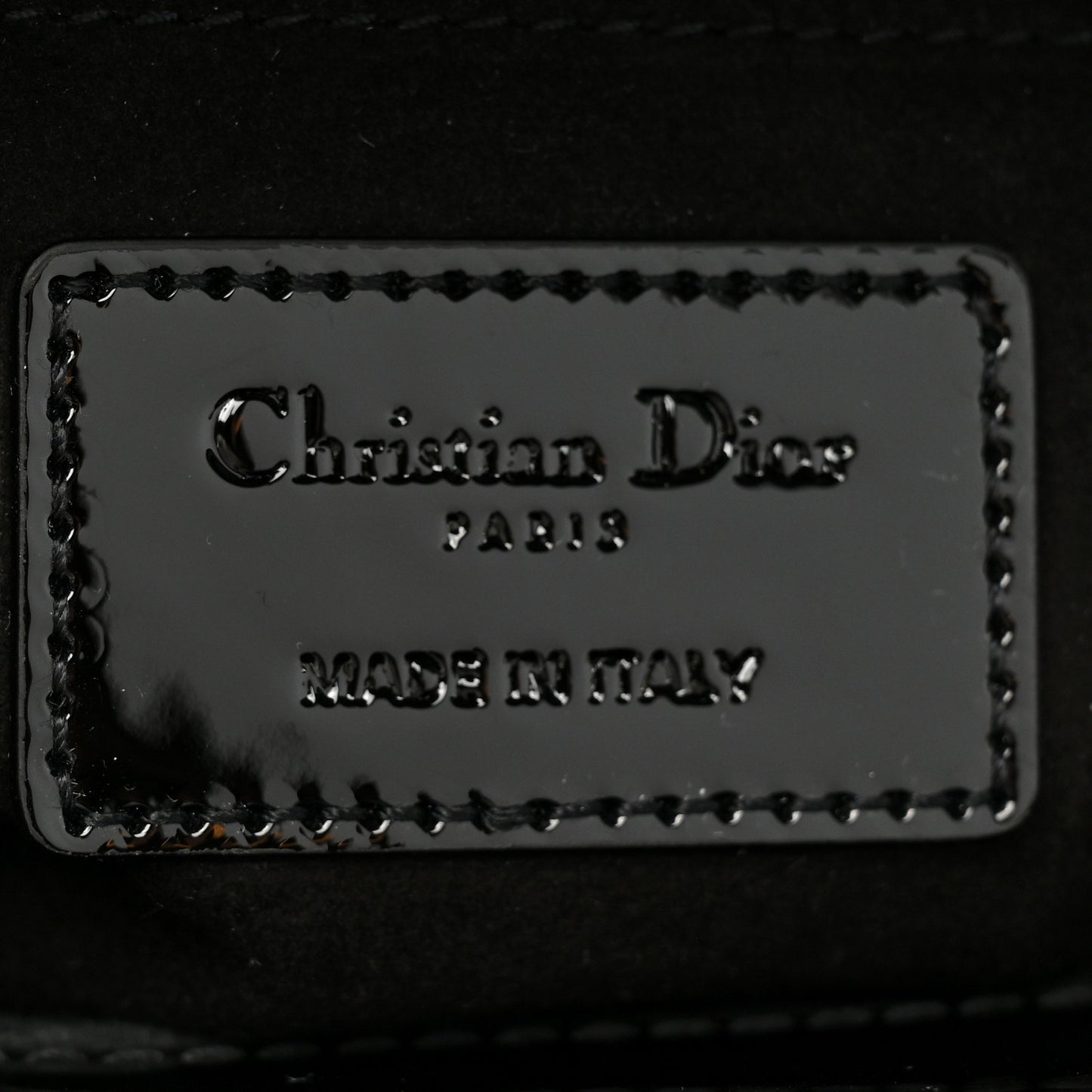 Patent Cannage Small Lady Dior Black