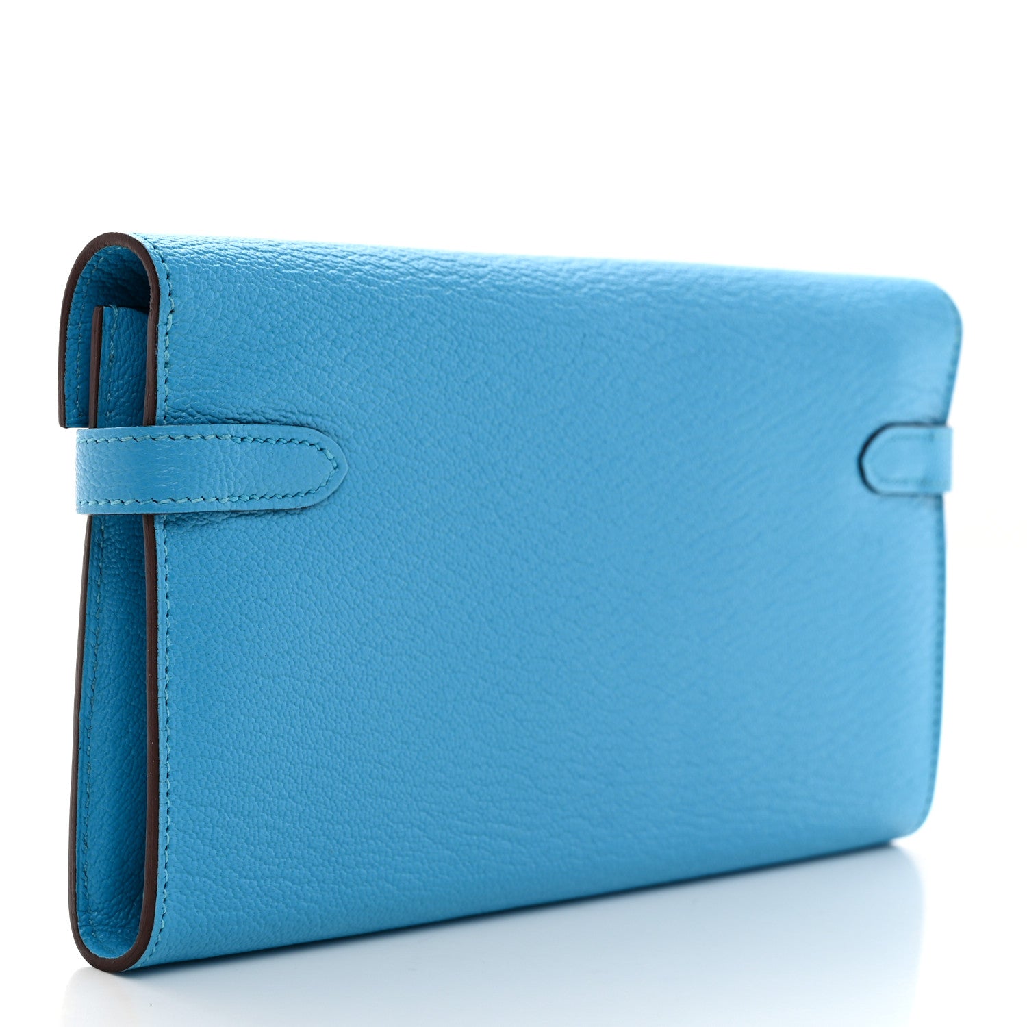 Hermes Chevre Mysore Kelly Longue Wallet Bleu Azteque 3 of 7