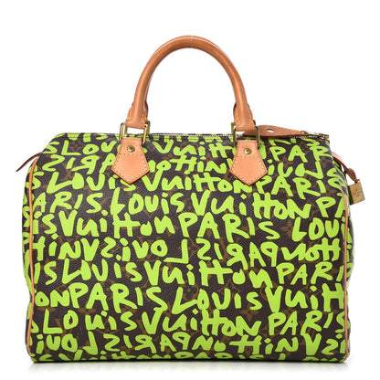 Louis Vuitton Monogram Graffiti Speedy 30 Green 1 of 13