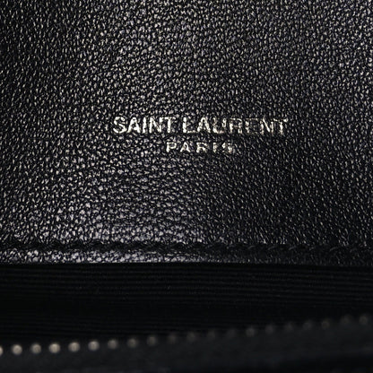 Saint Laurent Sheepskin Matelasse Chevron Monogram Medium College Bag  Black 5 of 8