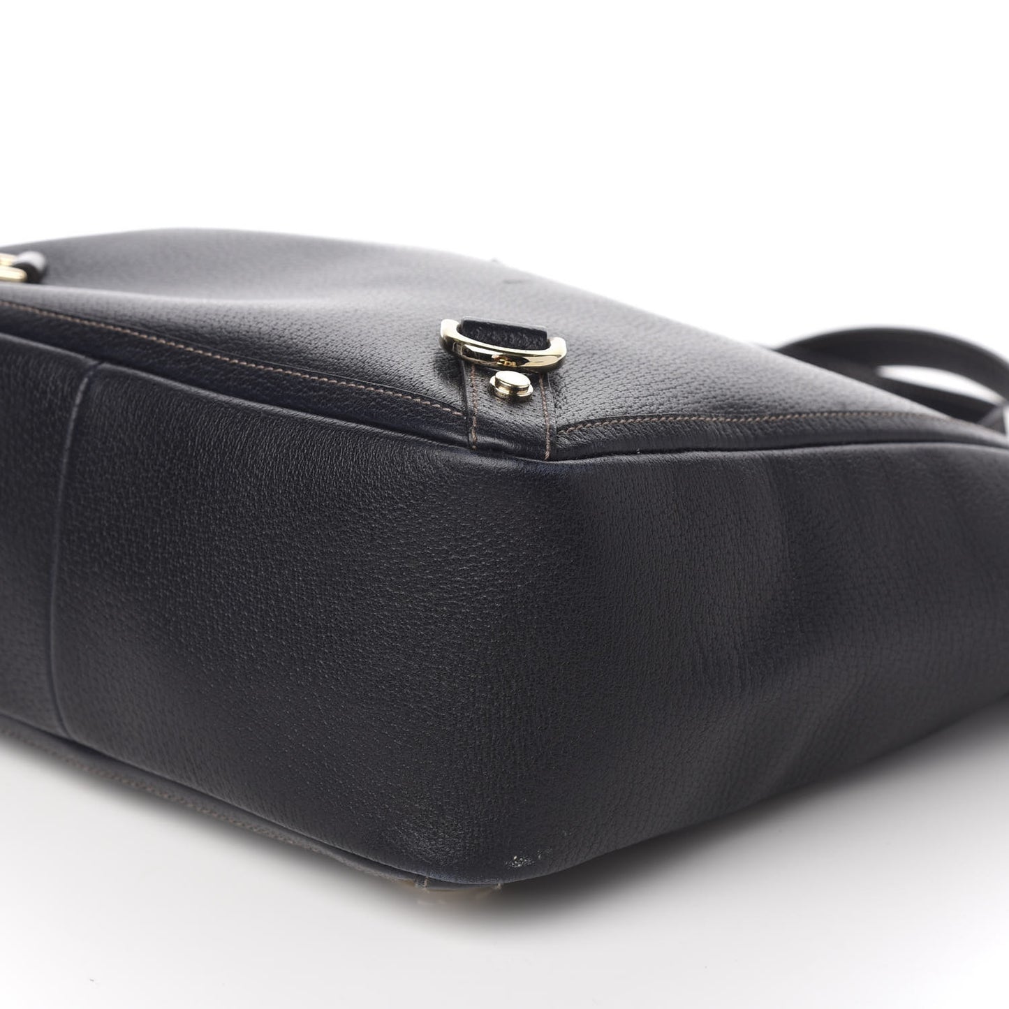 Calfskin Monogram Small Gold D Ring Tote Black