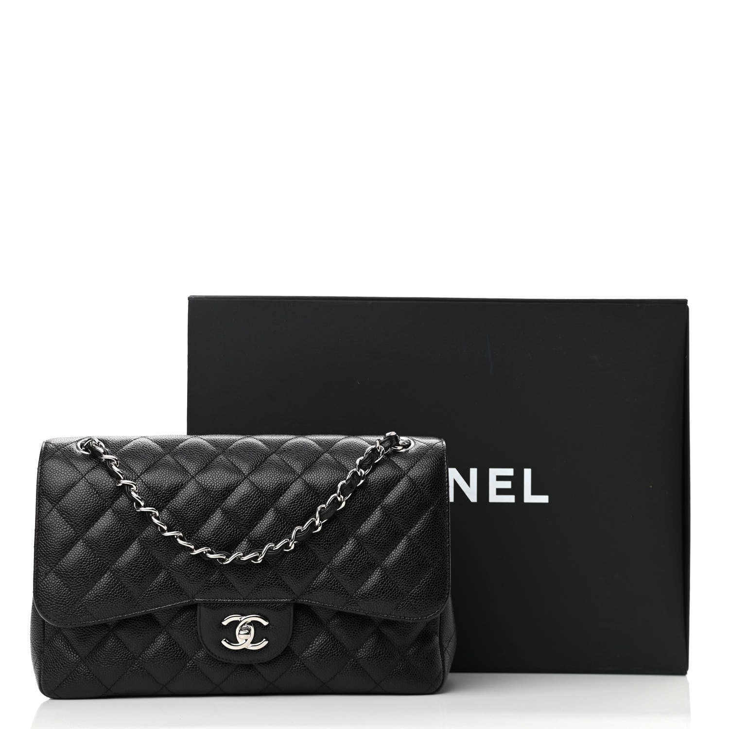 Chanel Caviar Quilted Jumbo Double Flap Black 12 of 12