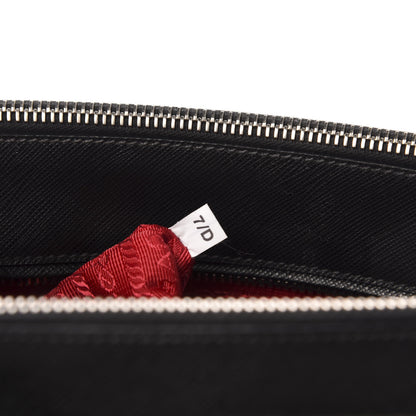 Prada Saffiano Mini Galleria Double Zip Tote Black Talco 7 of 12