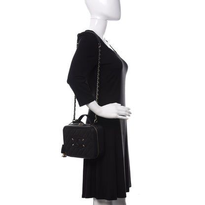 Chanel Caviar Quilted Medium CC Filigree Vanity Case Black 2 of 11