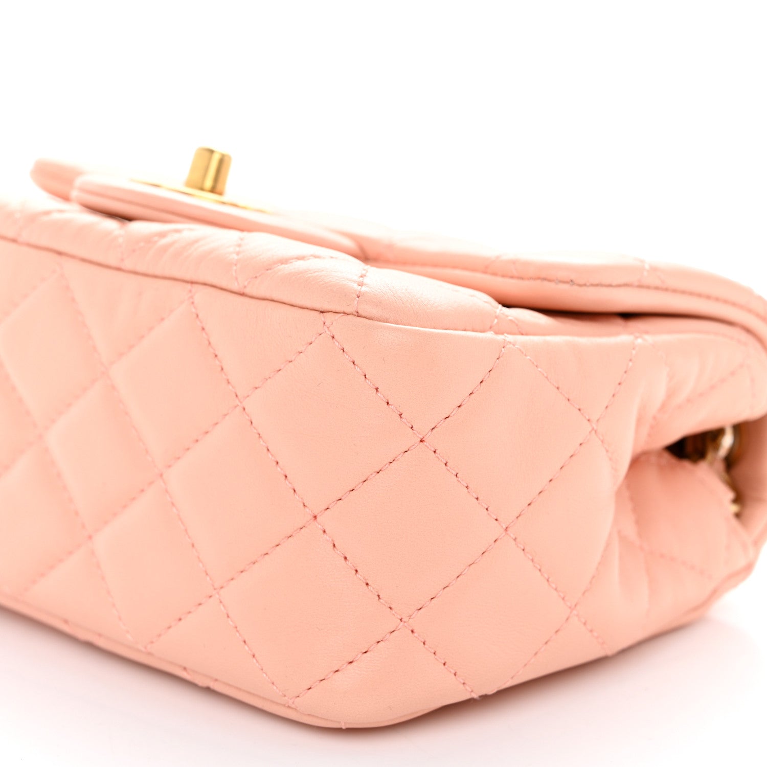 Chanel Lambskin Quilted Mini Pearl Crush Flap Light Orange 10 of 10